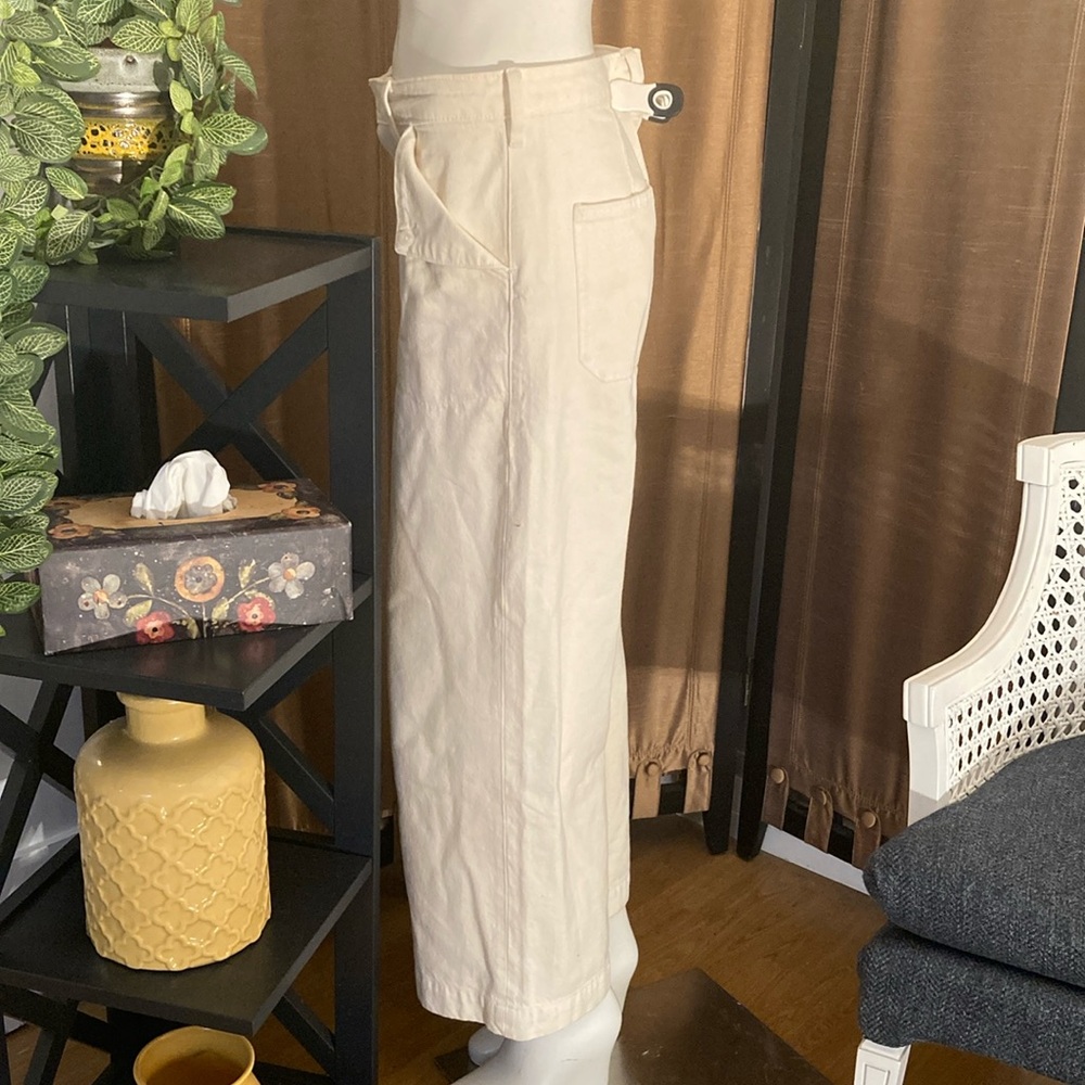 Cream Wide Leg Denim Jeans - Picture 4 of 7
